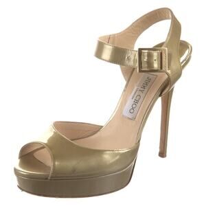 Jimmy Choo Gold Patent Leather Women's Heels in Size 37/7